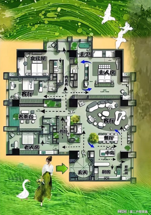 股票配资配资平台 掏心窝子说，344㎡三圆定乾坤，一条洄游动线惊艳了白娘子！